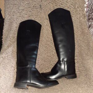 EQUESTRIAN RIDING BOOTS-Black Leather/Lined (Top)-21.25" Tall-Size 8.5 Men-NWOB